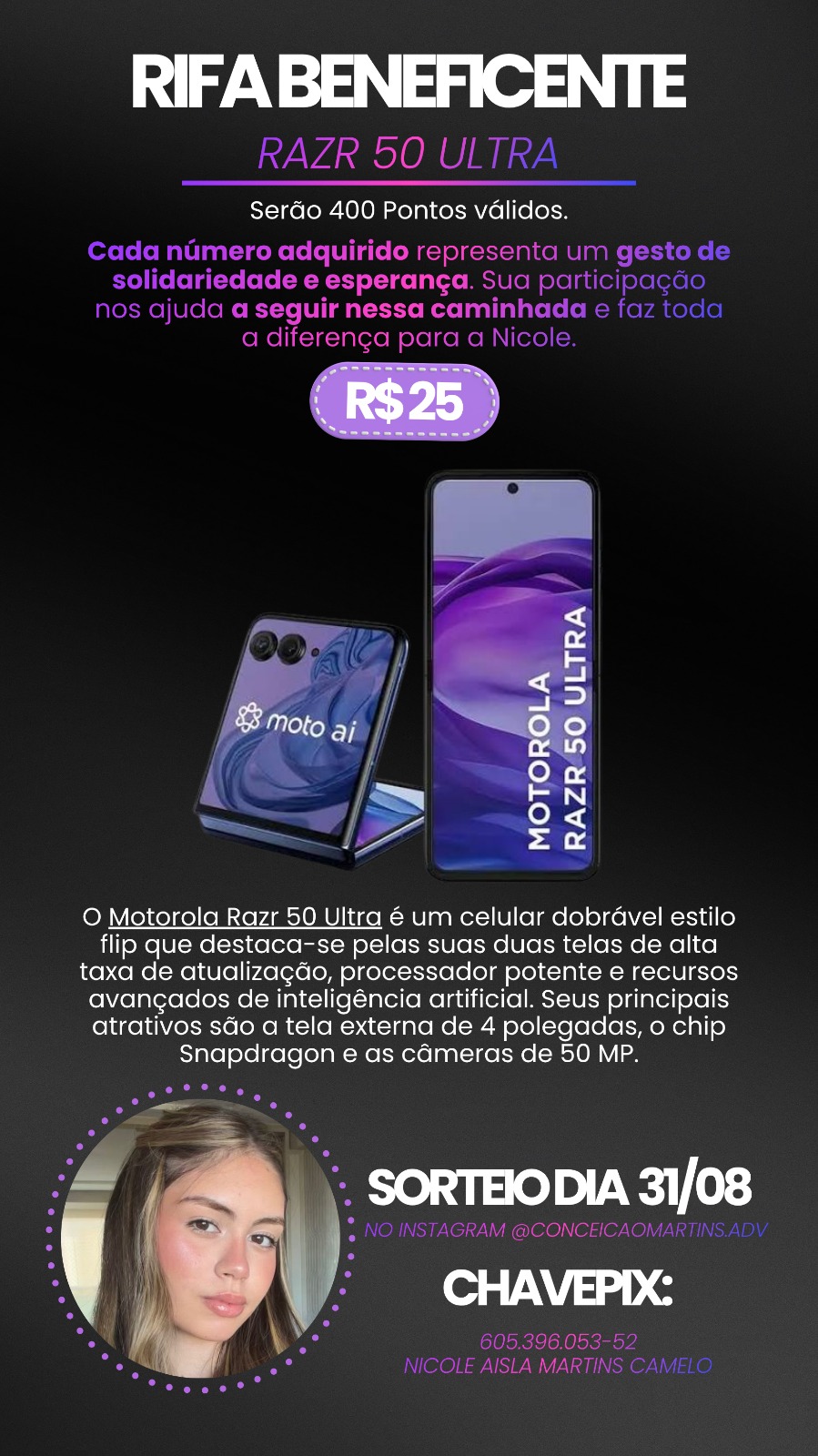 01 Motorola Razr 50 Ultra 512GB — APARELHO NOVO